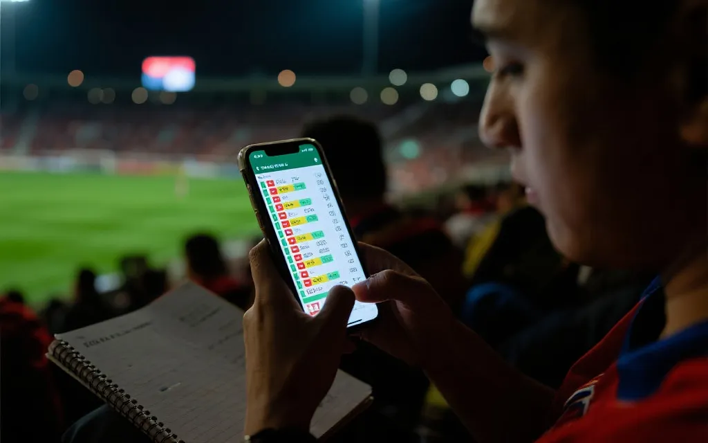 球迷使用手机与电脑查阅官方规则页面的场景