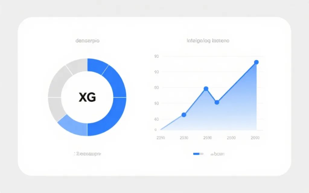 比赛指标可视化示例：雷达图与xG趋势线组合